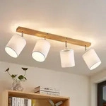 Deckenleuchte Lindby, Imarin, dimmbar, Holz, f&uuml;r Wohnzimmer, Holz,...