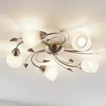Deckenleuchte Lindby, Yannie, dimmbar, Metallisch, f&uuml;r Wohnzimmer, Metall, Antik -