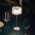 Tischleuchte Slamp, Accord&eacute;on Battery, dimmbar, Transparent, f&uuml;r Wohnzimmer,