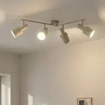 Deckenleuchte Lindby, Ovelia, dimmbar, Beige, f&uuml;r Wohnzimmer, Metall, Modern - 79.5