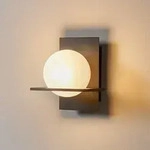 Wandleuchte Lucande, Kulka, dimmbar, Schwarz, f&uuml;r Wohnzimmer, Glas, Modern - 13 - 16