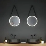 Spiegel Paulmann, Miro, Schwarz, f&uuml;r Badezimmer, Metall, Modern