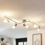 Deckenleuchte Lindby, Christoph, dimmbar, Metallisch, f&uuml;r Schlafzimmer, Holz,