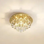 Deckenleuchte Lindby, Gillion, dimmbar, Gold / Messing, f&uuml;r Wohnzimmer, Kristall,