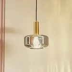 Pendelleuchte Lindby, Hildur, dimmbar, Grau, f&uuml;r Esszimmer, Glas - 11.8