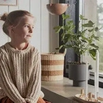 Pflanzenkasten OYOY Living Design, Inka Kana, Schwarz, f&uuml;r Wohnzimmer, Keramik,