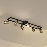 Deckenleuchte Lindby, Bravius, dimmbar, Gold / Messing, f&uuml;r Wohnzimmer, Metall,