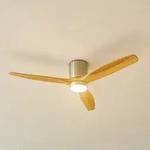 Faipari LED Deckenventilator Nikkel/Holz - Lucande Lucande, Faipari, Holz, f&uuml;r