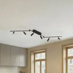 Deckenleuchte Lindby, Eldrin, Schwarz, f&uuml;r Wohnzimmer, Metall, Modern - 152 -...