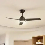 Aerallo LED-Deckenventilator, schwarz, CCT, leise - Lindby Lindby, Aerallo,...