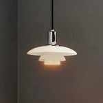 Pendelleuchte Louis Poulsen, PH 2/1, dimmbar, Wei&szlig;, f&uuml;r Wohnzimmer, Glas, Design -