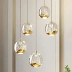 Pendelleuchte Lucande, Hayley, Transparent, f&uuml;r Wohnzimmer, Glas, Modern