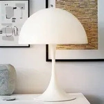 Tischleuchte Louis Poulsen, Panthella, Wei&szlig;, f&uuml;r Wohnzimmer, Kunststoff, Design -
