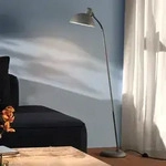 Stehleuchte FRITZ HANSEN, Kaiser Idell 6556-F, Grau, f&uuml;r Wohnzimmer, Metall, Design
