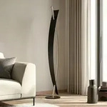 Stehleuchte Lucande, Marija, dimmbar, Schwarz, f&uuml;r Wohnzimmer, Metall, Modern - 140