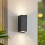 Au&szlig;enleuchte Lucande, Xava, Schwarz, f&uuml;r Balkon, Metall, Modern - 7 - 16.5
