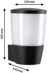 Au&szlig;enleuchte Paulmann, Bako, dimmbar, Schwarz, Metall, Modern - 11 - 16.5