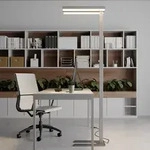 Stehleuchte Arcchio, Logan Basic, dimmbar, Metallisch, f&uuml;r Arbeitszimmer / B&uuml;ro,