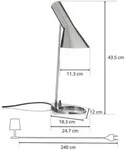 Tischleuchte Louis Poulsen, AJ Mini, Metallisch, f&uuml;r Wohnzimmer, Metall,...