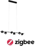 Pendelleuchte Paulmann, Puric Pane, dimmbar, Schwarz, f&uuml;r Wohnzimmer, Kunststoff,