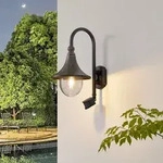 Au&szlig;enleuchte Lindby, Daphne, dimmbar, Schwarz, f&uuml;r Balkon, Aluminium, Antik - 24.5