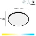 Deckenleuchte WiZ, SuperSlim, dimmbar, Schwarz, f&uuml;r Wohnzimmer, Kunststoff, Modern -