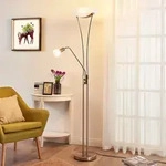 Stehleuchte Lindby, Felicia, Grau, f&uuml;r Wohnzimmer, Metall, Modern - 180