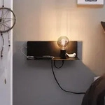 Wandleuchte Paulmann, Devara, dimmbar, Schwarz, f&uuml;r Schlafzimmer, Metall, Modern -
