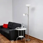 Stehleuchte Lindby, Elaina, Grau, f&uuml;r Wohnzimmer, Metall, Modern - 180