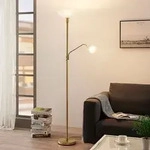 Stehleuchte Lindby, Jost, Gold / Messing, f&uuml;r Wohnzimmer, Metall - 180