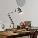 Tischleuchte Anglepoise, Original 1227 Brass, Grau, f&uuml;r Arbeitszimmer / B&uuml;ro,
