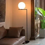 Stehleuchte FLOS, IC F1, dimmbar, Schwarz, f&uuml;r Wohnzimmer, Metall, Design - 135