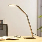 Tischleuchte Lucande, Mion, dimmbar, Grau, f&uuml;r Arbeitszimmer / B&uuml;ro, Metall, Modern
