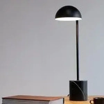 Tischleuchte Dyberg Larsen, Marble, Schwarz, f&uuml;r Arbeitszimmer / B&uuml;ro, Stein,