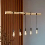 Pendelleuchte Lindby, Rom, dimmbar, Holz, f&uuml;r Wohnzimmer, Holz, Modern - 116 - 7.5