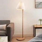 Stehleuchte Lucande, Jinda, Wei&szlig;, f&uuml;r Wohnzimmer, Stoff / Textil, Skandinavisch -