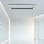 Deckenleuchte PURE, PURE Lines Square, dimmbar, Schwarz, f&uuml;r Wohnzimmer, Metall,
