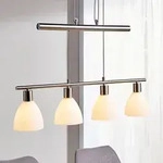 Pendelleuchte Lindby, SIMEON, dimmbar, Metallisch, f&uuml;r Wohnzimmer, Glas, Modern -
