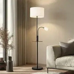 Stehleuchte Lindby, Aovan, Schwarz, f&uuml;r Wohnzimmer, Metall, Modern - 170