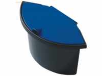 Helit Abfalleinsatz für Papierkorb Linear 2l schwarz mit Deckel blau