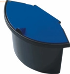 Helit Abfalleinsatz f&uuml;r Papierkorb Linear 2l schwarz mit Deckel blau