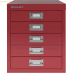 Bisley Schubladenschrank Basis A4 5 Sch&uuml;be kardinalr.
