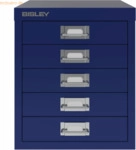 Bisley Schubladenschrank Basis A4 5 Sch&uuml;be oxfordblau
