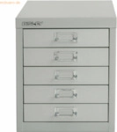 Bisley Schubladenschrank Basis A4 5 Sch&uuml;be silber