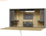 mcbuero.de Wandschreibtisch 1200x265x650mm graphit/asteiche