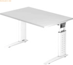 mcbuero.de Schreibtisch C-Fu&szlig; 120x80cm Wei&szlig;/Wei&szlig;