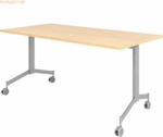 mcbuero.de Klapptisch fahrbar 160x80cm Ahorn