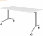 mcbuero.de Klapptisch fahrbar 160x80cm Wei&szlig;