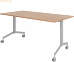 mcbuero.de Klapptisch fahrbar 160x80cm Nussbaum