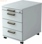 mcbuero.de Rollcontainer 58cm 3 Sch&uuml;be Schloss Streifengriff Grau